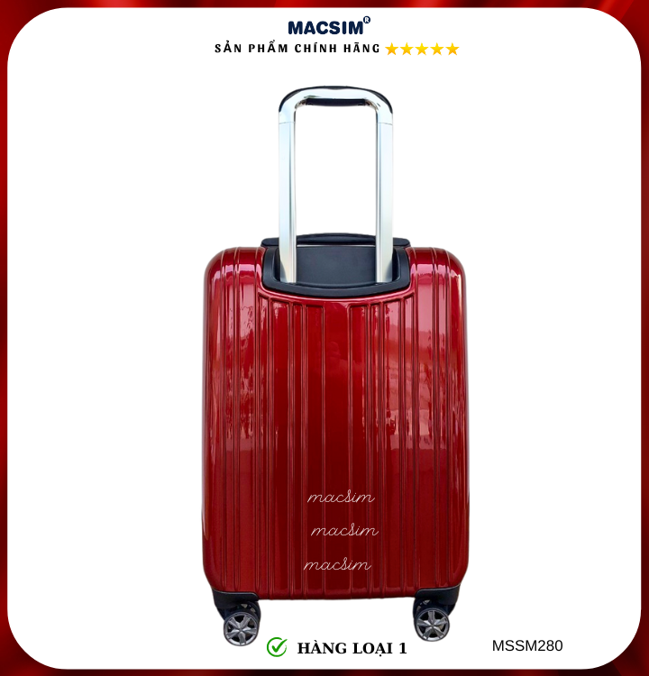 Vali cao cấp Macsim Smooire MSSM280 cỡ 20 inch màu đỏ - Hàng loại 1