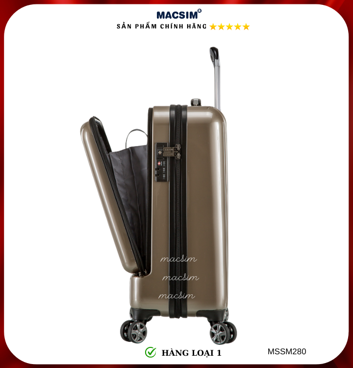 Vali cao cấp Macsim Smooire MSSM280 cỡ 20 inch màu gold - Hàng loại 1