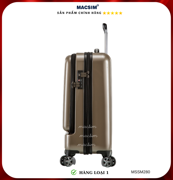 Vali cao cấp Macsim Smooire MSSM280 cỡ 20 inch màu gold - Hàng loại 1