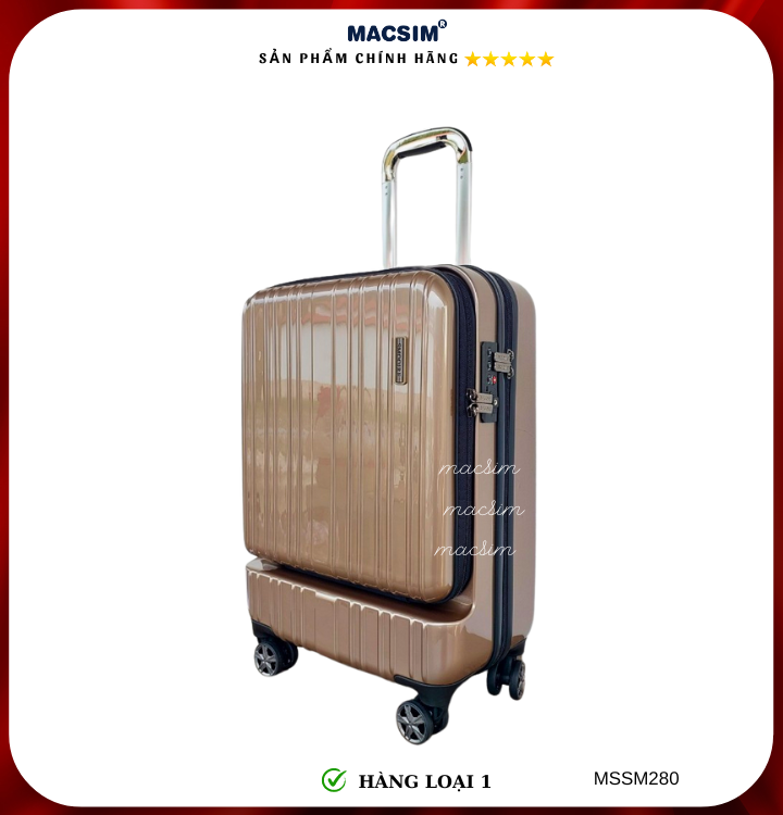 Vali cao cấp Macsim Smooire MSSM280 cỡ 20 inch màu gold - Hàng loại 1