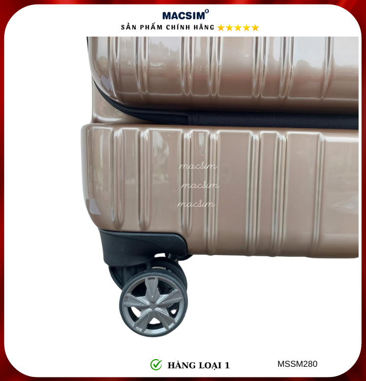 Vali cao cấp Macsim Smooire MSSM280 cỡ 20 inch màu gold - Hàng loại 1