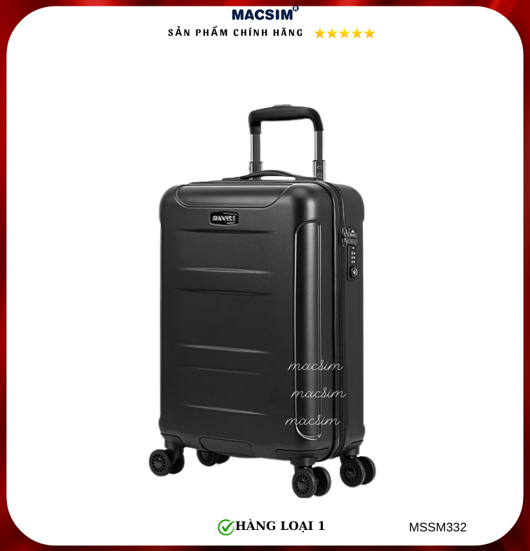Vali cao cấp Macsim Smooire MSSM332 cỡ 24 inch màu đen - Hàng loại 1
