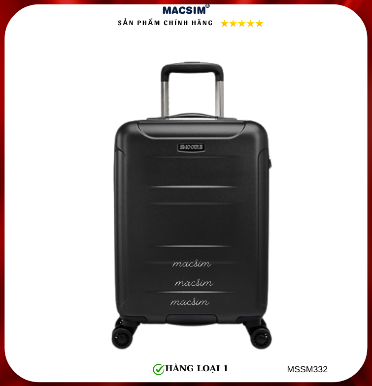 Vali cao cấp Macsim Smooire MSSM332 cỡ 24 inch màu đen - Hàng loại 1