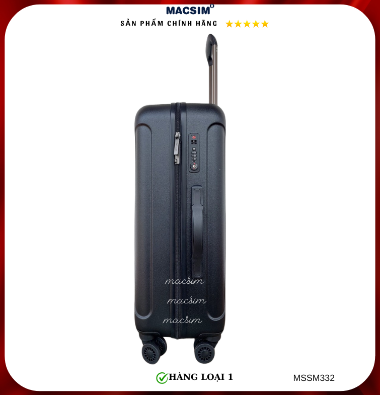 Vali cao cấp Macsim Smooire MSSM332 cỡ 24 inch màu đen - Hàng loại 1
