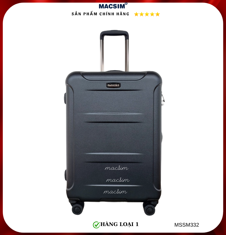 Vali cao cấp Macsim Smooire MSSM332 cỡ 24 inch màu đen - Hàng loại 1