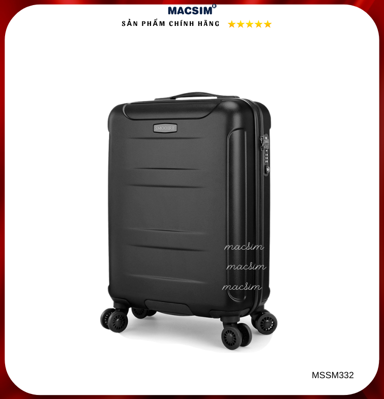 Vali cao cấp Macsim Smooire MSSM332 cỡ 24 inch màu đen - Hàng loại 1