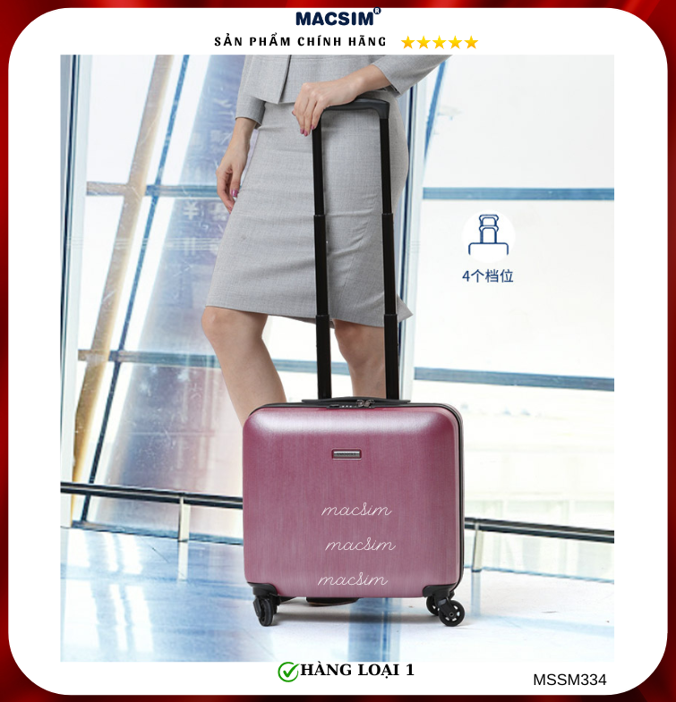 Vali cao cấp Macsim Smooire MSSM334 cỡ 16 inch màu hồng - Hàng loại 1