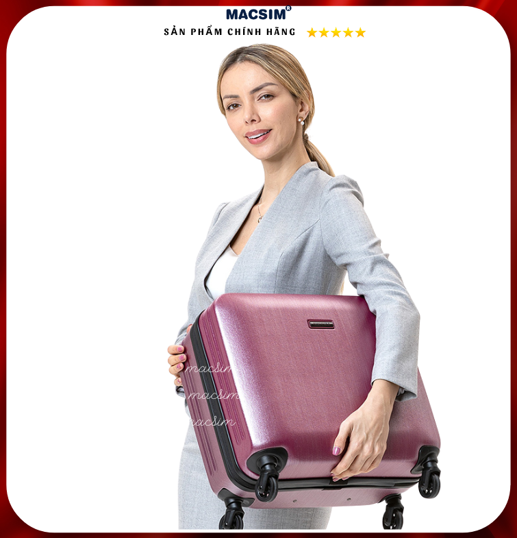 Vali cao cấp Macsim Smooire MSSM334 cỡ 16 inch màu hồng - Hàng loại 1