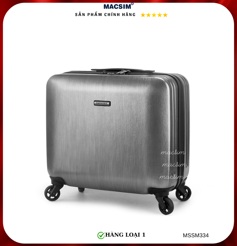 Vali cao cấp Macsim Smooire MSSM334 cỡ 16 inch màu đen - Hàng loại 1