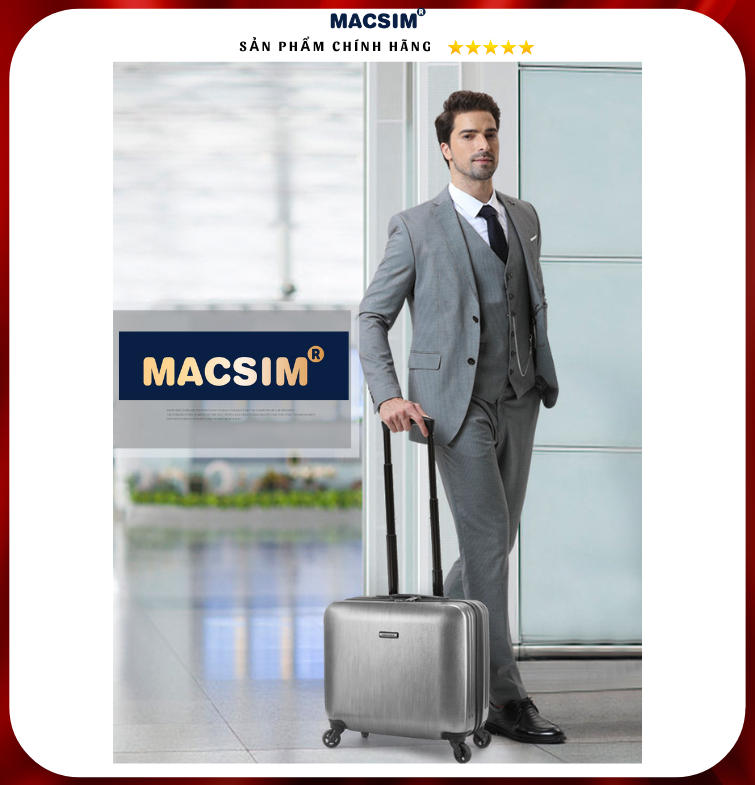 Vali cao cấp Macsim Smooire MSSM334 cỡ 16 inch màu đen - Hàng loại 1