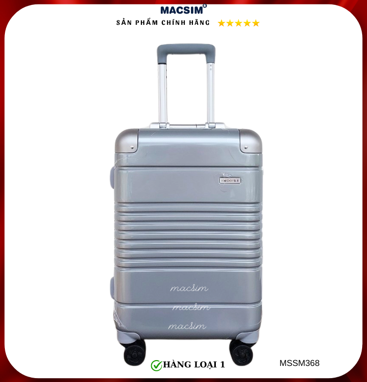Vali cao cấp Macsim Smooire MSSM368cỡ 20 inch màu bạc - Hàng loại 1