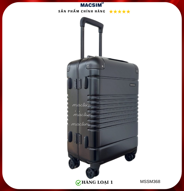 Vali cao cấp Macsim Smooire MSSM368cỡ 20 inch màu đen - Hàng loại 1