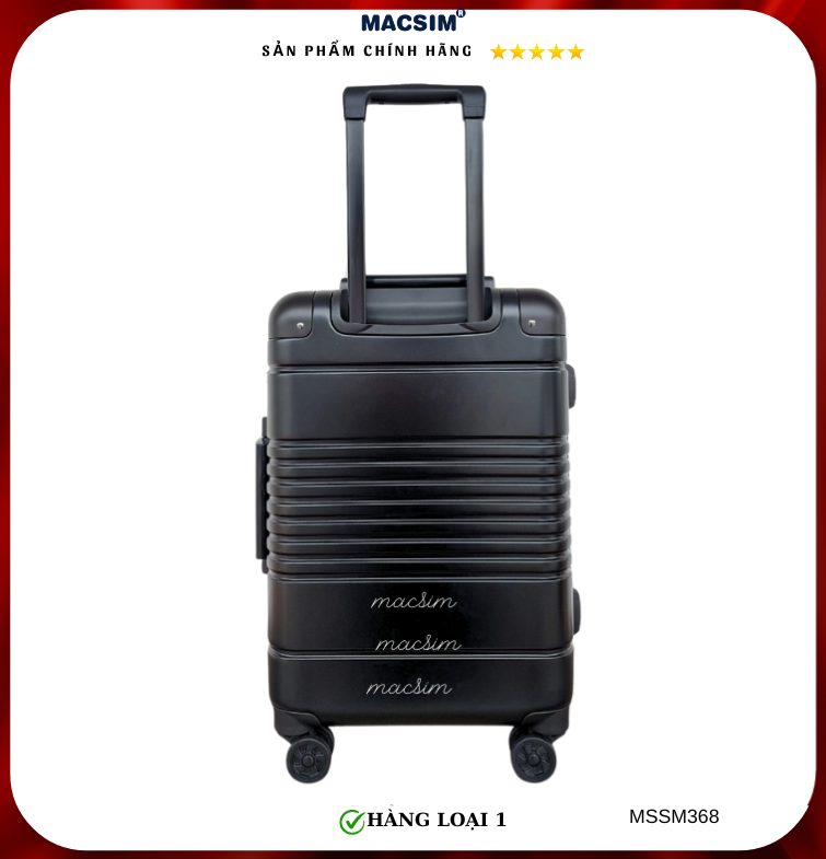 Vali cao cấp Macsim Smooire MSSM368cỡ 20 inch màu đen - Hàng loại 1