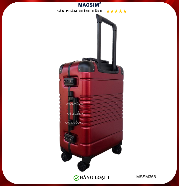 Vali cao cấp Macsim Smooire MSSM368cỡ 20 inch màu đỏ - Hàng loại 1