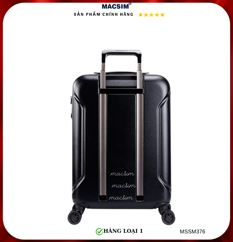 Vali cao cấp Macsim Smooire MSSM376 cỡ 20 inch và 24  màu đen - Hàng loại 1