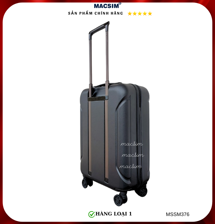 Vali cao cấp Macsim Smooire MSSM376 cỡ 20 inch và 24  màu đen - Hàng loại 1