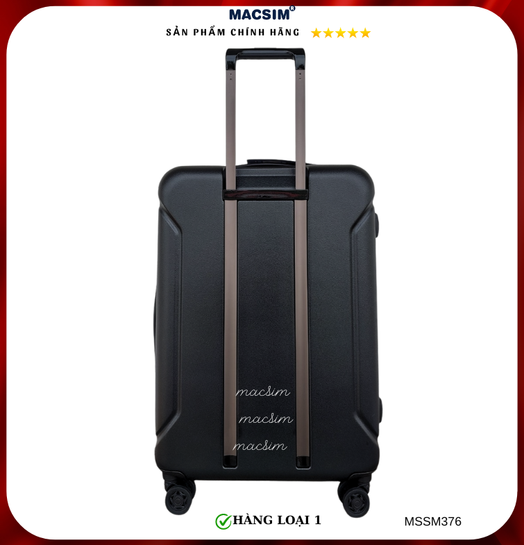 Vali cao cấp Macsim Smooire MSSM376 cỡ 20 inch và 24  màu đen - Hàng loại 1