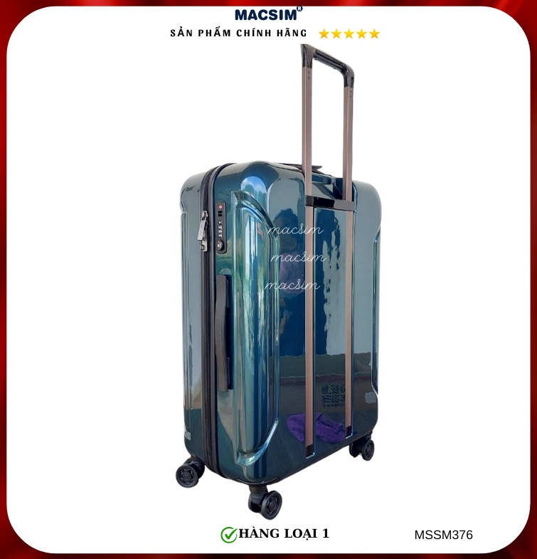 Vali cao cấp Macsim Smooire MSSM376 cỡ 20 inch / 24 inch màu shiny blue - Hàng loại 1