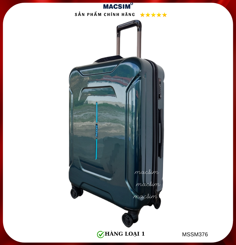 Vali cao cấp Macsim Smooire MSSM376 cỡ 20 inch / 24 inch màu shiny blue - Hàng loại 1