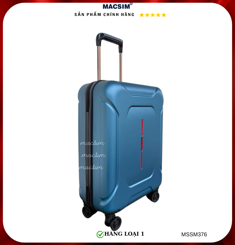 Vali cao cấp Macsim Smooire MSSM376 cỡ 20 inch / 24 inch màu blue - Hàng loại 1