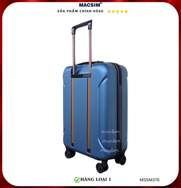 Vali cao cấp Macsim Smooire MSSM376 cỡ 20 inch / 24 inch màu blue - Hàng loại 1