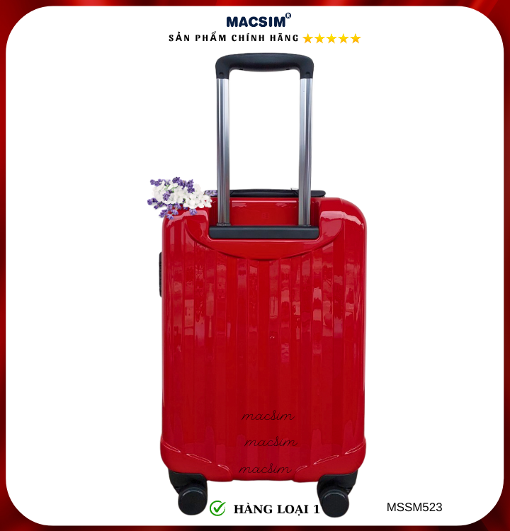 Vali cao cấp Macsim Smooire MSSM523 cỡ 20 inch màu đỏ - Hàng loại 1