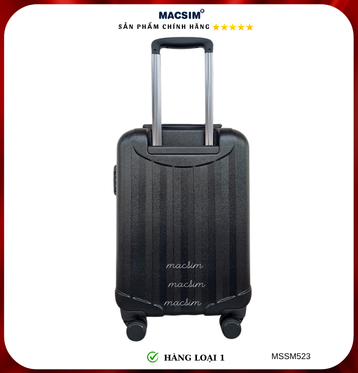 Vali cao cấp Macsim Smooire MSSM523 cỡ 20 inch màu đen - Hàng loại 1