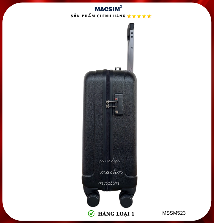Vali cao cấp Macsim Smooire MSSM523 cỡ 20 inch màu đen - Hàng loại 1