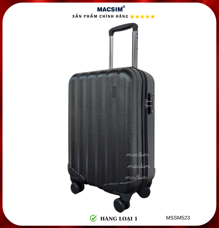 Vali cao cấp Macsim Smooire MSSM523 cỡ 20 inch màu đen - Hàng loại 1