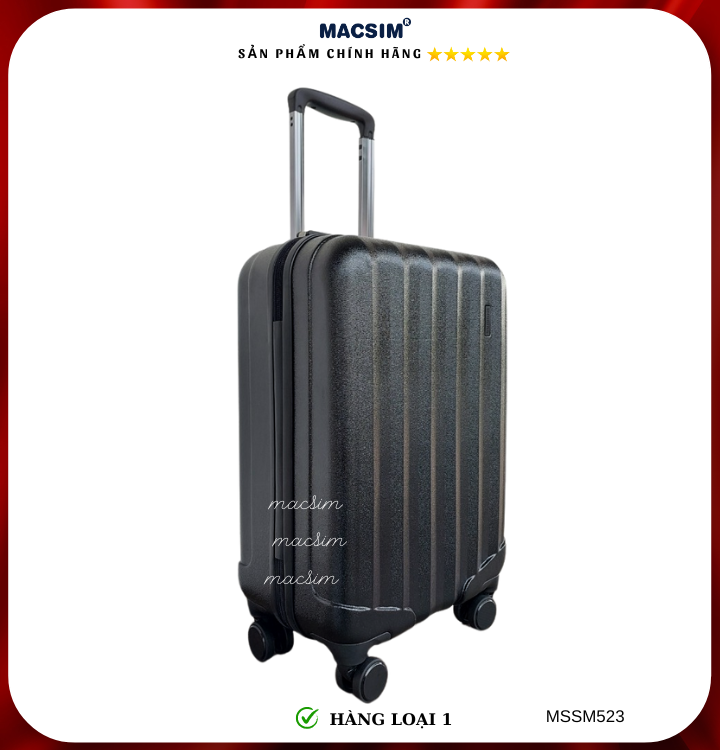 Vali cao cấp Macsim Smooire MSSM523 cỡ 20 inch màu đen - Hàng loại 1