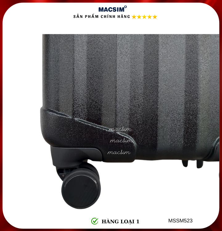 Vali cao cấp Macsim Smooire MSSM523 cỡ 20 inch màu đen - Hàng loại 1
