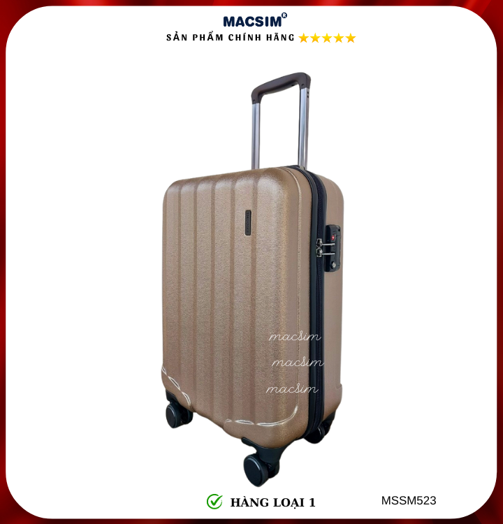 Vali cao cấp Macsim Smooire MSSM523 cỡ 20 inch màu gold - Hàng loại 1
