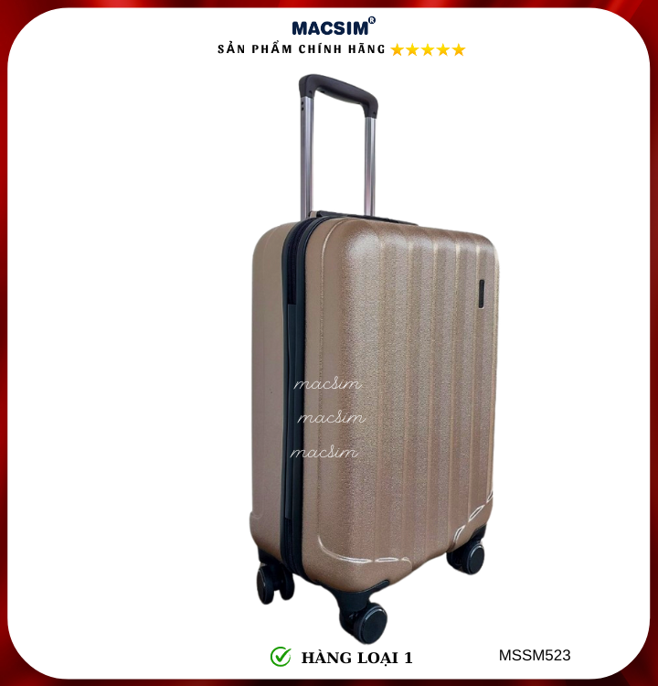 Vali cao cấp Macsim Smooire MSSM523 cỡ 20 inch màu gold - Hàng loại 1