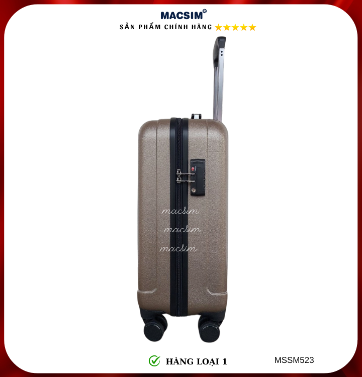 Vali cao cấp Macsim Smooire MSSM523 cỡ 20 inch màu gold - Hàng loại 1