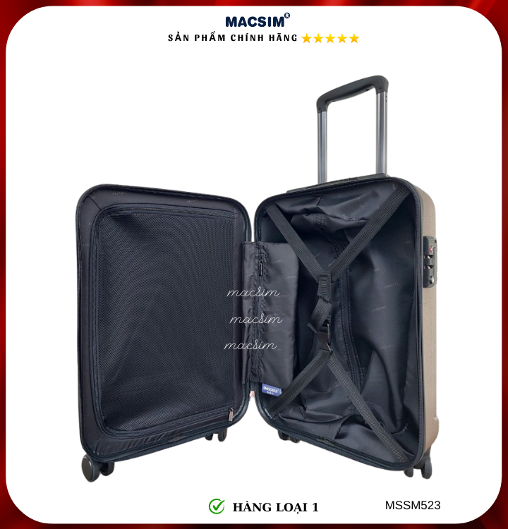 Vali cao cấp Macsim Smooire MSSM523 cỡ 20 inch màu gold - Hàng loại 1