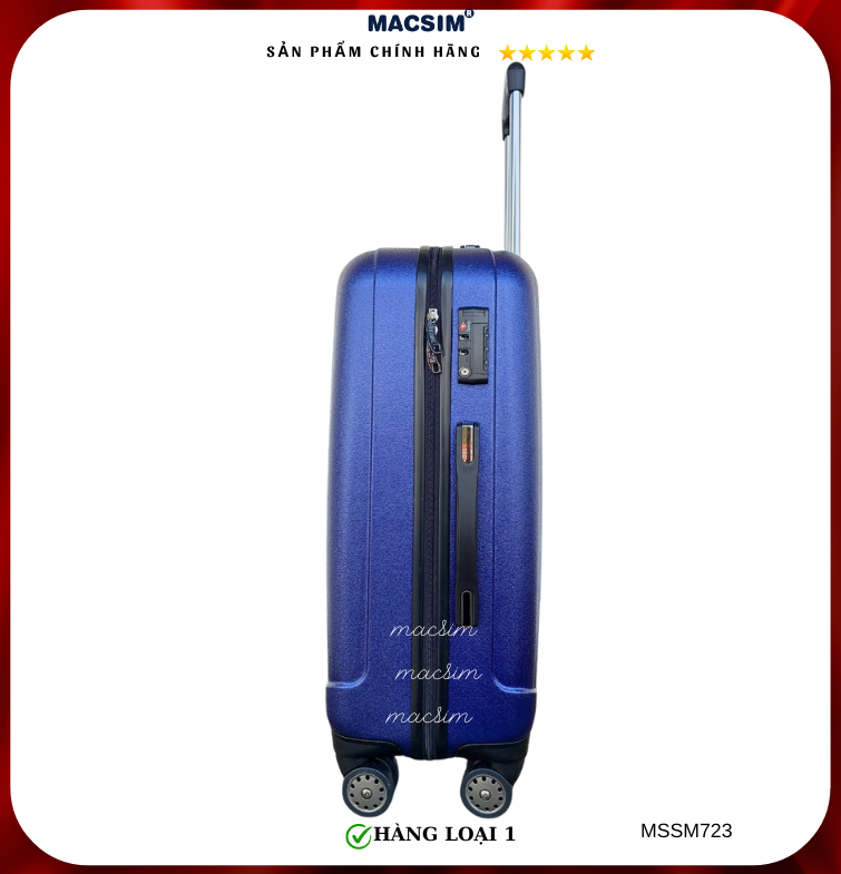 Vali cao cấp Macsim Smooire MSSM723 cỡ 24 inch màu matt blue - Hàng loại 1