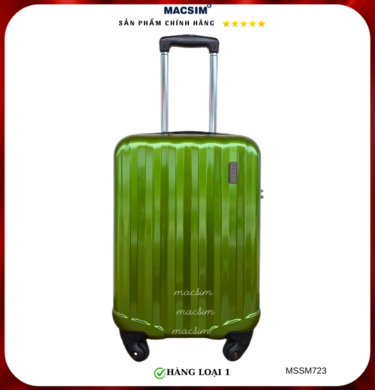 Vali cao cấp Macsim Smooire MSSM723 cỡ 20 inch màu xanh lá - Hàng loại 1