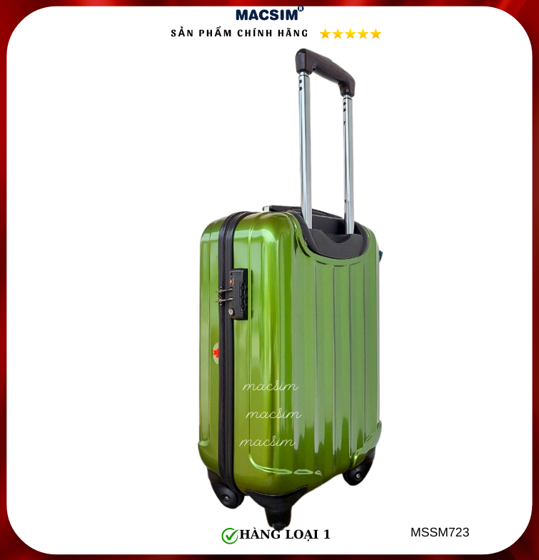 Vali cao cấp Macsim Smooire MSSM723 cỡ 20 inch màu xanh lá - Hàng loại 1