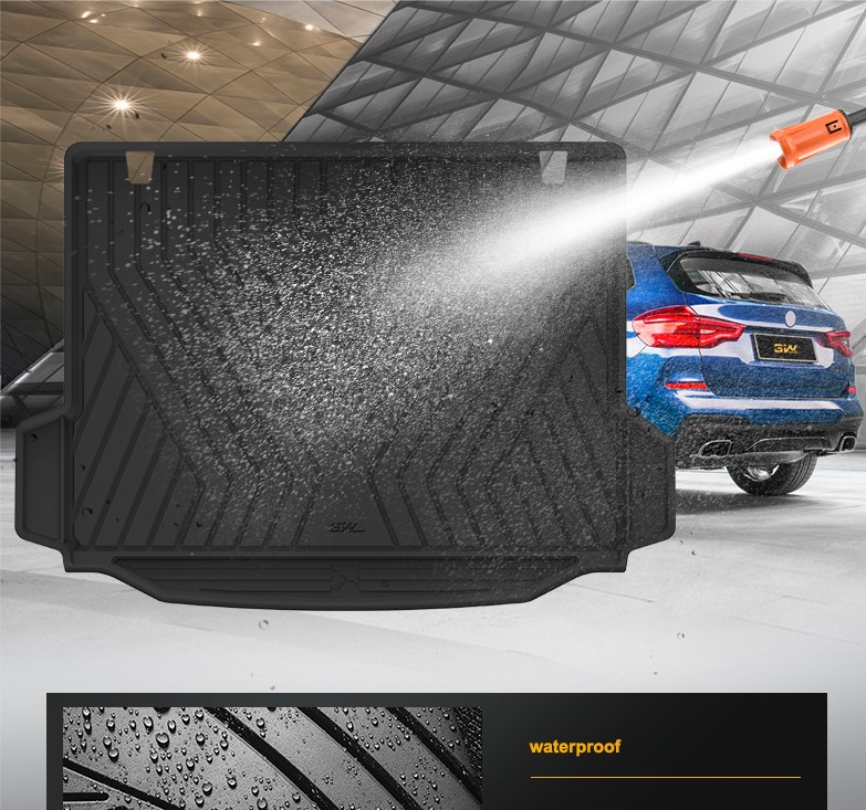 Thảm lót cốp xe ô tô BMW New X3 nhãn hiệu Macsim 3W chất liệu TPE cao cấp màu đen