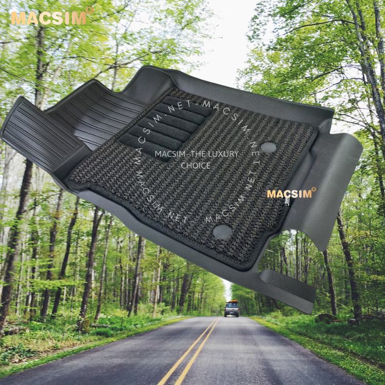 Thảm lót sàn 2 lớp 3 hàng ghế  xe ô tô Lexus GX 2010- 2023 Nhãn hiệu Macsim 3W chất liệu nhựa TPE đúc khuôn cao cấp - màu đen