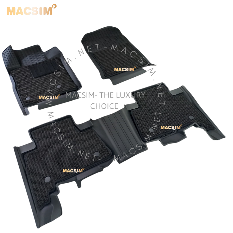 Thảm lót sàn 2 lớp 3 hàng ghế  xe ô tô Lexus GX 2010- 2023 Nhãn hiệu Macsim 3W chất liệu nhựa TPE đúc khuôn cao cấp - màu đen