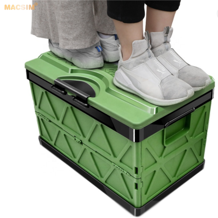 Hộp đựng đồ xếp gọn 48l maut xanh đen kích thước 50cm x 32cm  x 31cm - hộp đựng đồ trong cốp ô tô nhãn hiệu Macsim chất liệu PP cao cấp