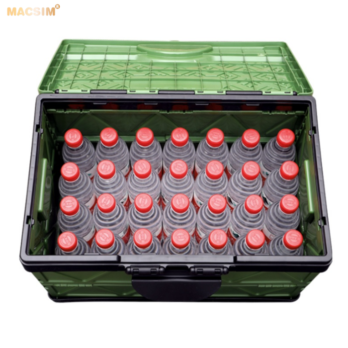 Hộp đựng đồ xếp gọn 48l maut xanh đen kích thước 50cm x 32cm  x 31cm - hộp đựng đồ trong cốp ô tô nhãn hiệu Macsim chất liệu PP cao cấp