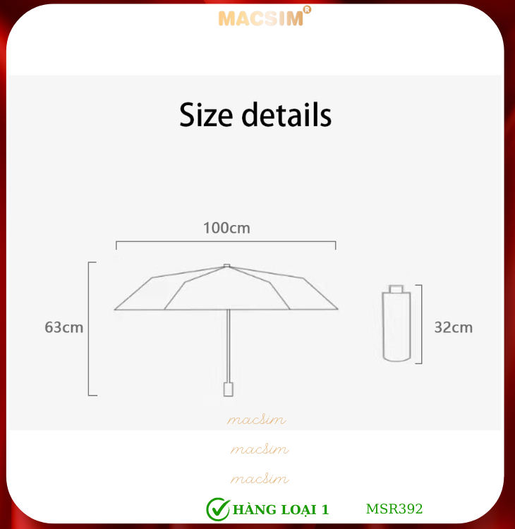 Ô Dù cao cấp Nhãn hiệu Macsim RST Mã R-392