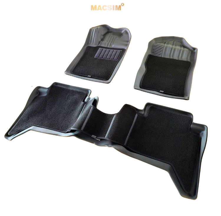 Thảm lót sàn (sd4) ô tô 2 lớp cao cấp dành cho xe Ford Ranger 2022+ (sd4) nhãn hiệu Macsim chất liệu TPE màu đen