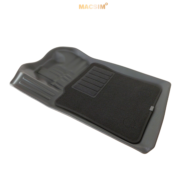 Thảm lót sàn (sd4) ô tô 2 lớp cao cấp dành cho xe Ford Ranger 2022+ (sd4) nhãn hiệu Macsim chất liệu TPE màu đen