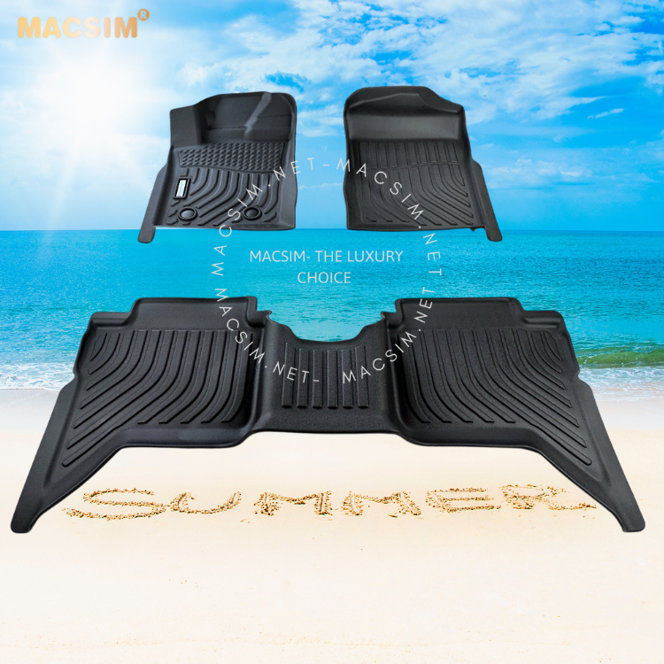 Thảm lót sàn xe ô tô Ford Ranger 2022 + Nhãn hiệu Macsim chất liệu nhựa TPE cao cấp màu đen