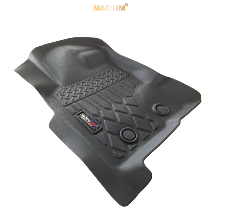 Thảm lót sàn xe ô tô sd Ford Ranger/ Ford Raptor 2012-2021 Nhãn hiệu Macsim chất liệu nhựa TPE cao cấp màu đen