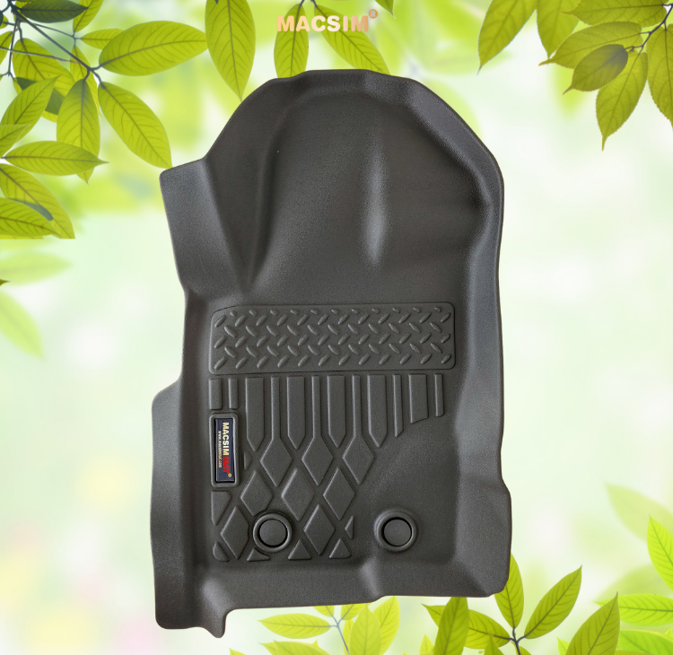 Thảm lót sàn xe ô tô sd Ford Ranger/ Ford Raptor 2012-2021 Nhãn hiệu Macsim chất liệu nhựa TPE cao cấp màu đen