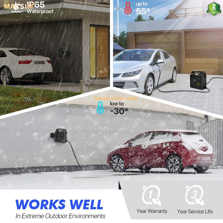 Sạc ô tô điện Vinfast VF9  ev - Sạc di động cao cấp 3,68KW (6-16A) chính hãng Macsim